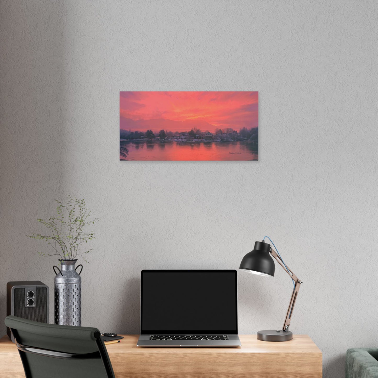 Classic Stretched Canvas, Frosty Sunrise on Stansbury Lake, by Rod Walgamott