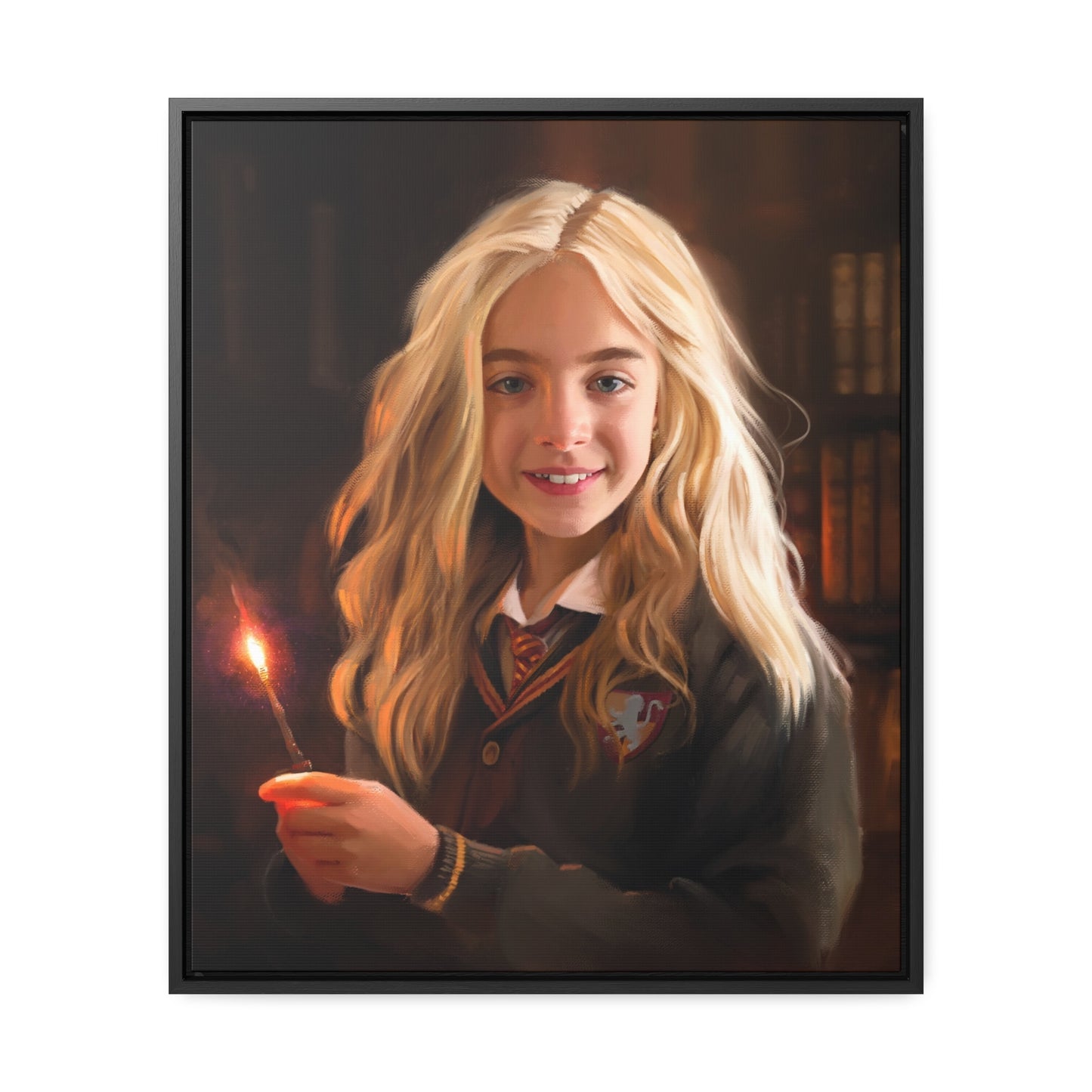 Framed canvas Wrap, Willa Mae Walgamott at Hogwarts, by Chaz Walgamott