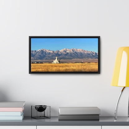 Stretched Canvas Wrap in Wood Frame, Deseret Peak Temple and Deseret Peak, by Rod Walgamott