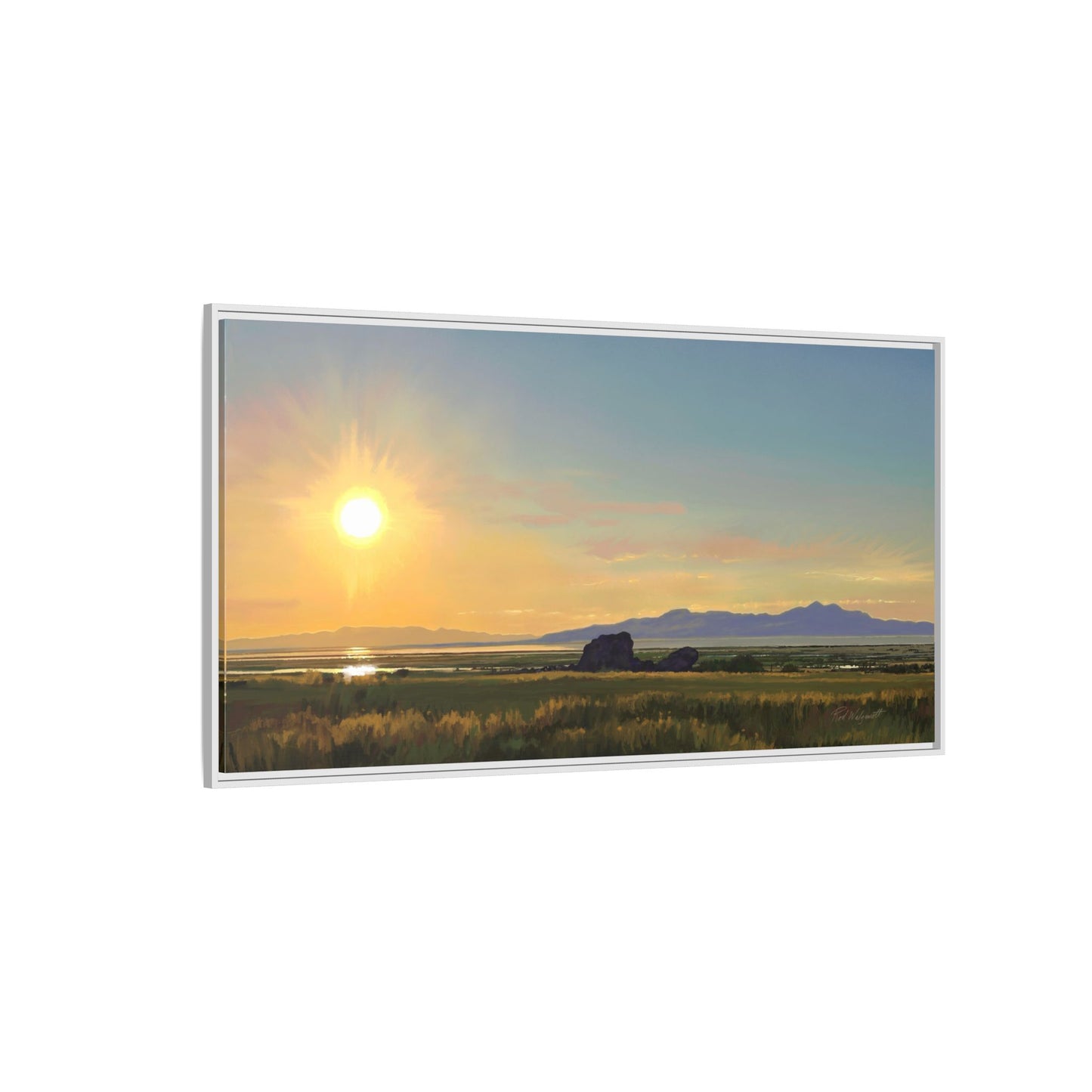 Framed Matte Canvas Print — Adobe Rock Sunset by Rod Walgamott