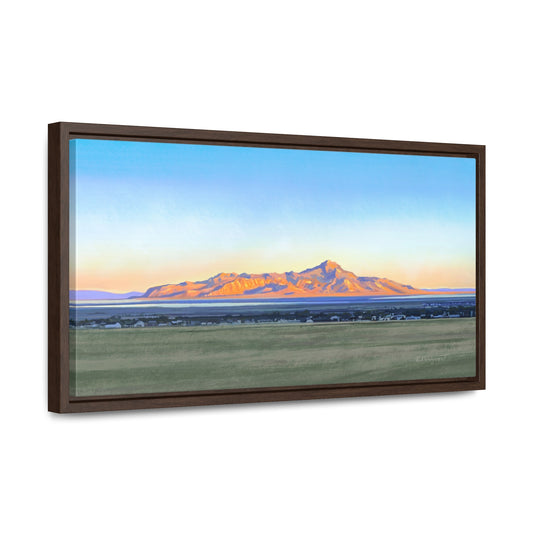 Framed Canvas Print, Stansbury Island Sunrise , by Rod Walgamott