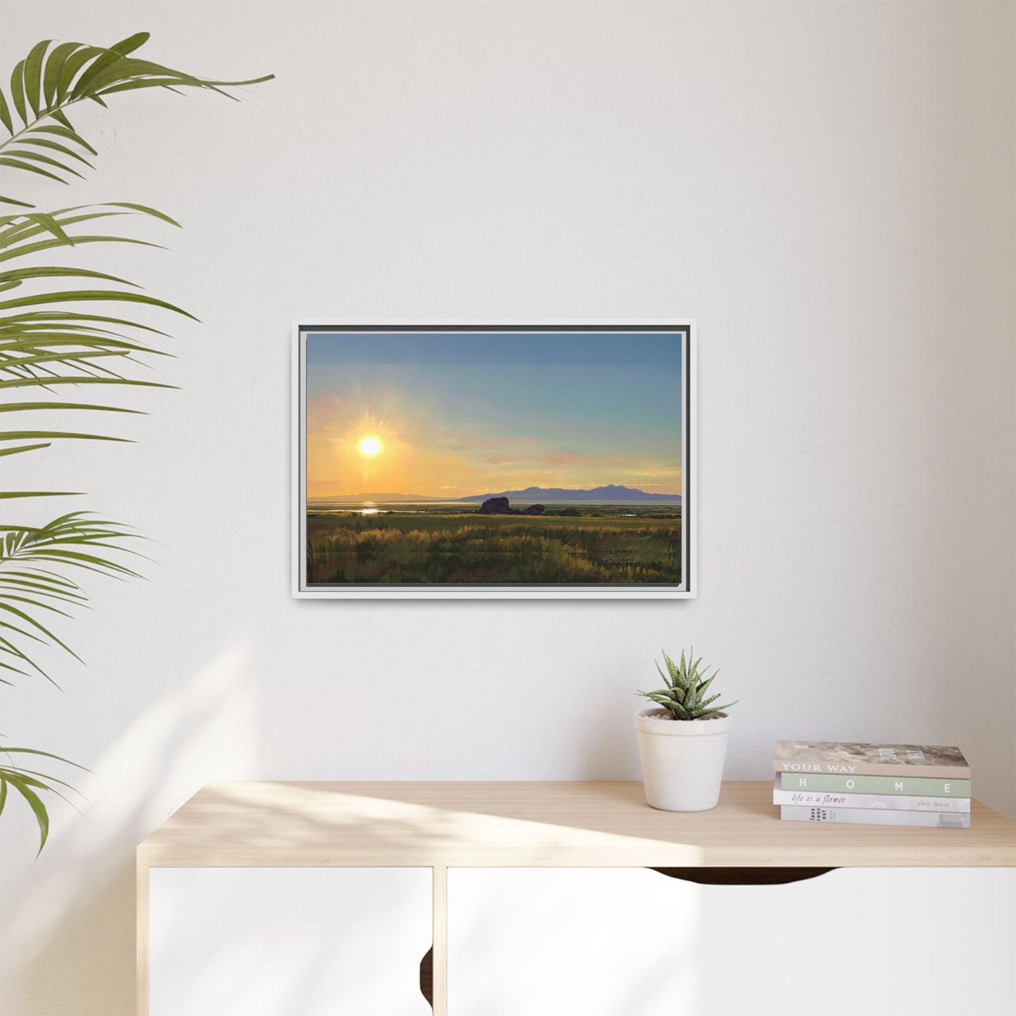Framed Matte Canvas Print — Adobe Rock Sunset by Rod Walgamott