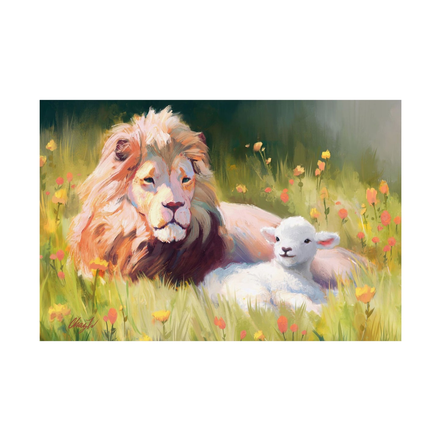 Premium Matte Print, The Lamb and the Lion, by Chaz Walgamott