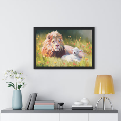 Framed Matte Print, The Lamb and the Lion, by Chaz Walgamott