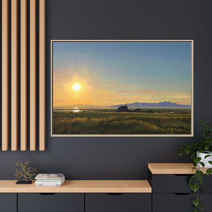 Framed Matte Canvas Print — Adobe Rock Sunset by Rod Walgamott
