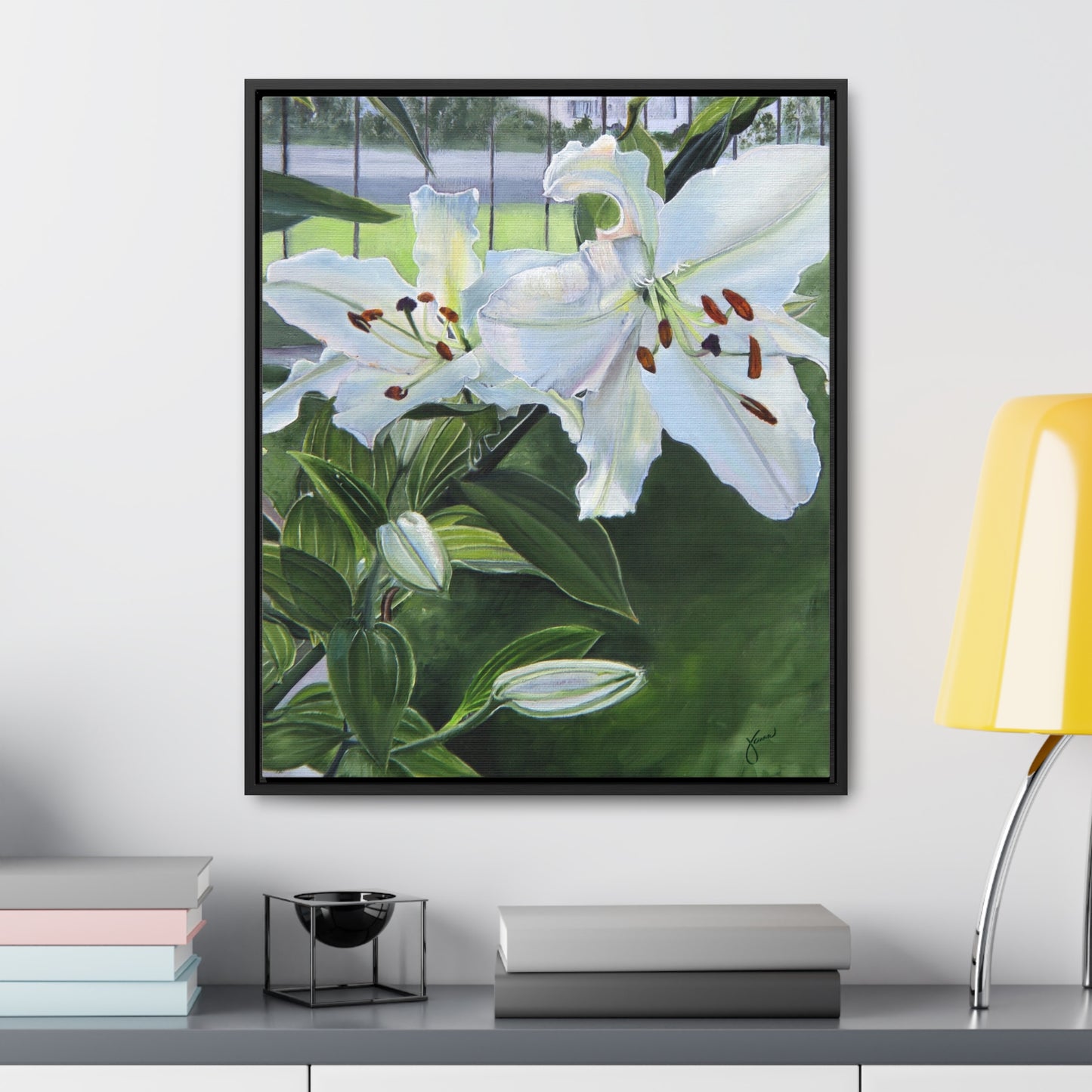 "Luscious Lilies" by Jane Autry-Framed canvas Wrap