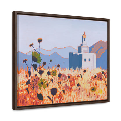 Stretched Canvas Print in Wood Frame--Deseret Peak Temple by Shellece Durfee