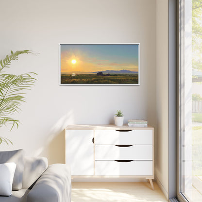 Framed Matte Canvas Print — Adobe Rock Sunset by Rod Walgamott