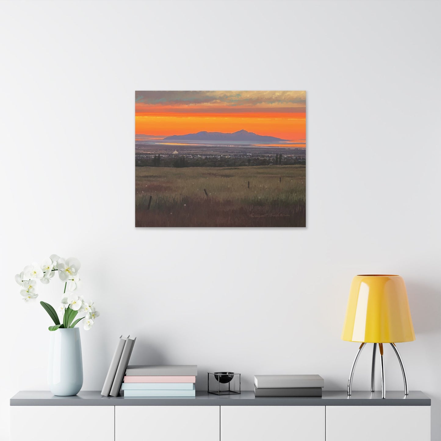 Classic Stretched Canvas, Stansbury Island Sunset, by Rod Walgamott