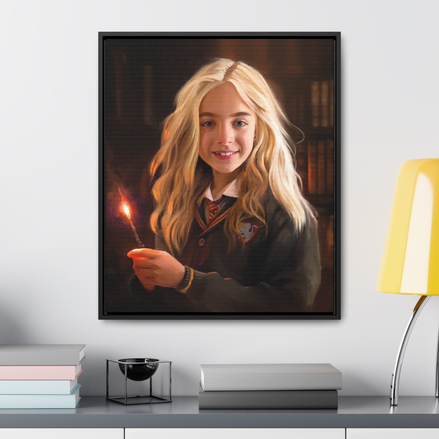 Framed canvas Wrap, Willa Mae Walgamott at Hogwarts, by Chaz Walgamott