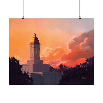 Premium Matte Print--Deseret Peak Temple--Sunset, by Chaz Walgamott