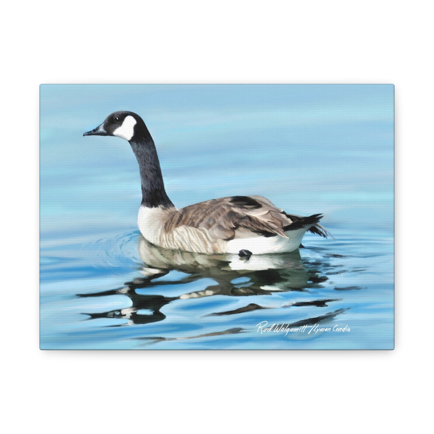 Canvas Gallery Wrap, Canada Goose on Stansbury Lake , by  Rod Walgamott