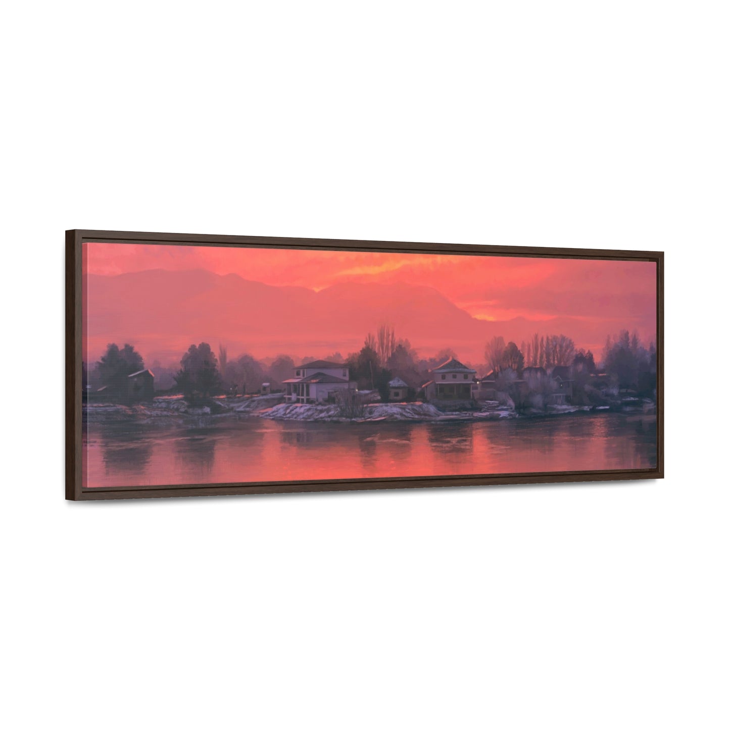 Canvas Wrap in Wood Frame, Frosty Sunrise on Stansbury Lake, by Rod Walgamott