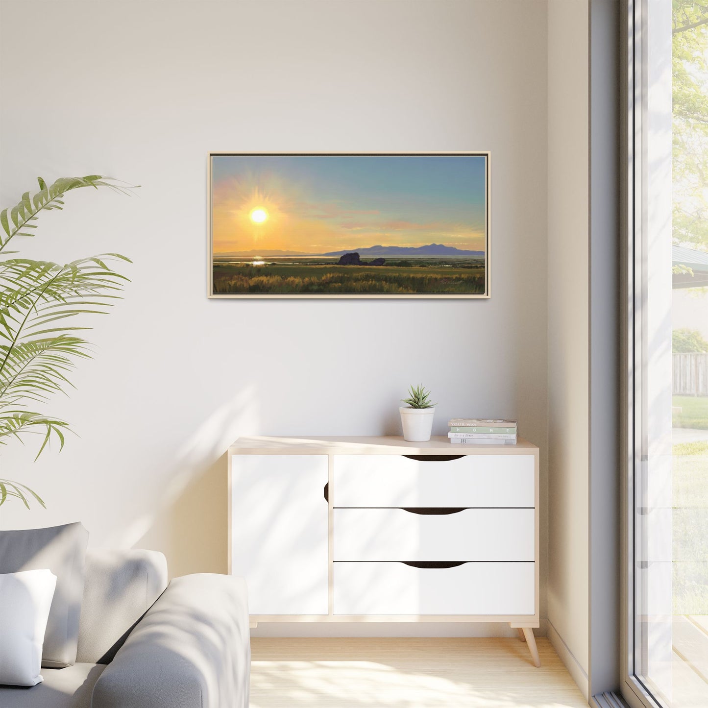 Framed Matte Canvas Print — Adobe Rock Sunset by Rod Walgamott