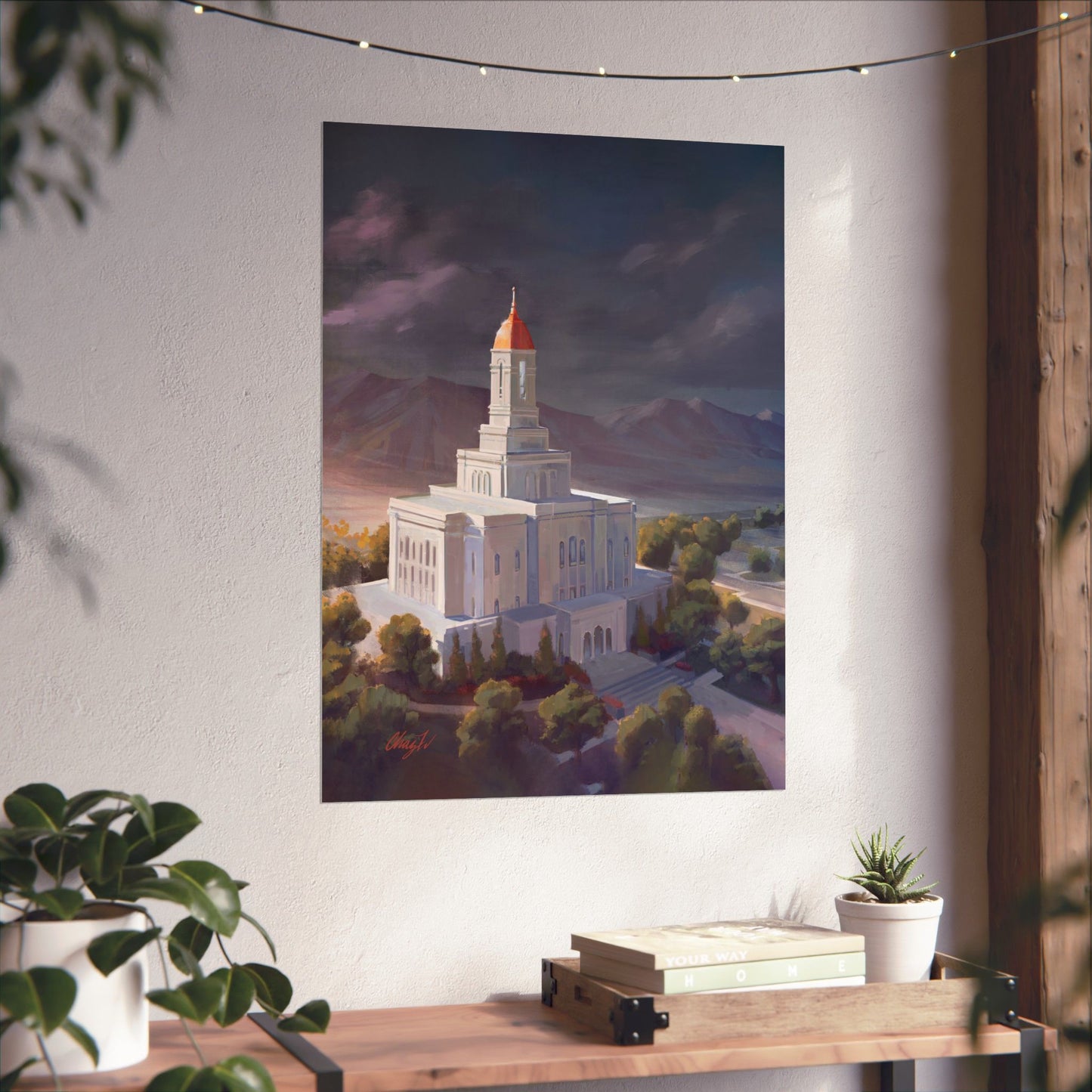 Premium Matte Paper Print, Deseret Peak Temple, After the Storm, by Chaz Walgamott