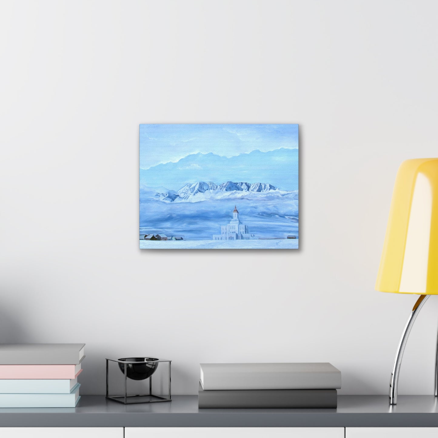 Deseret Peak Temple--Hope in the Bleak of Winter, by Jane Autry, Canvas Gallery Wrap