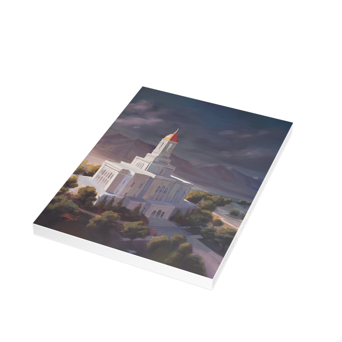 Temple Card Bundle (envelopes not included) Deseret Peak Temple-After the Storm