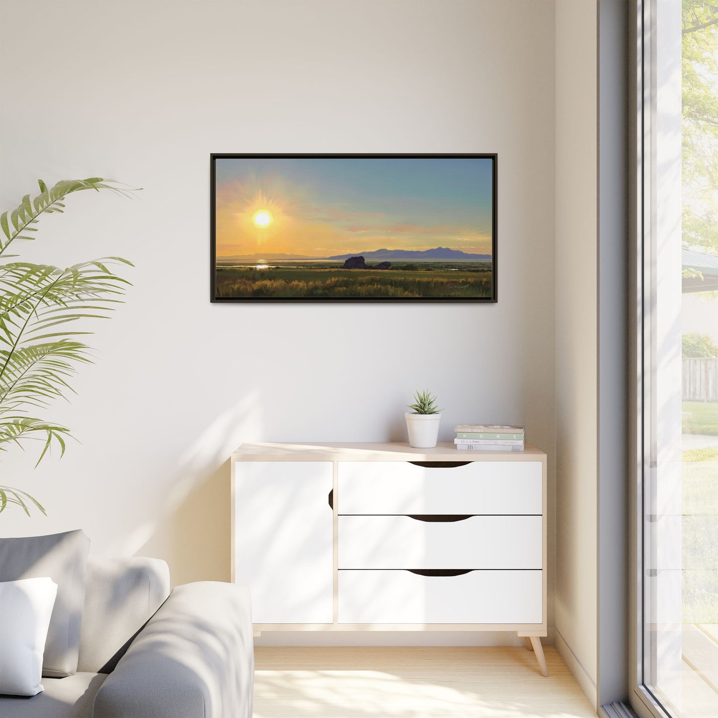 Framed Matte Canvas Print — Adobe Rock Sunset by Rod Walgamott