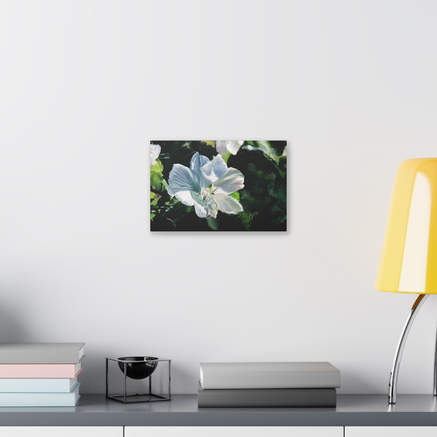 Classic Stretched Canvas, White Rose of Sharon by Jane Autry