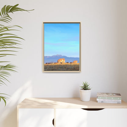 Framed Matte Canvas Print — Horses at Adobe by Rod Walgamott