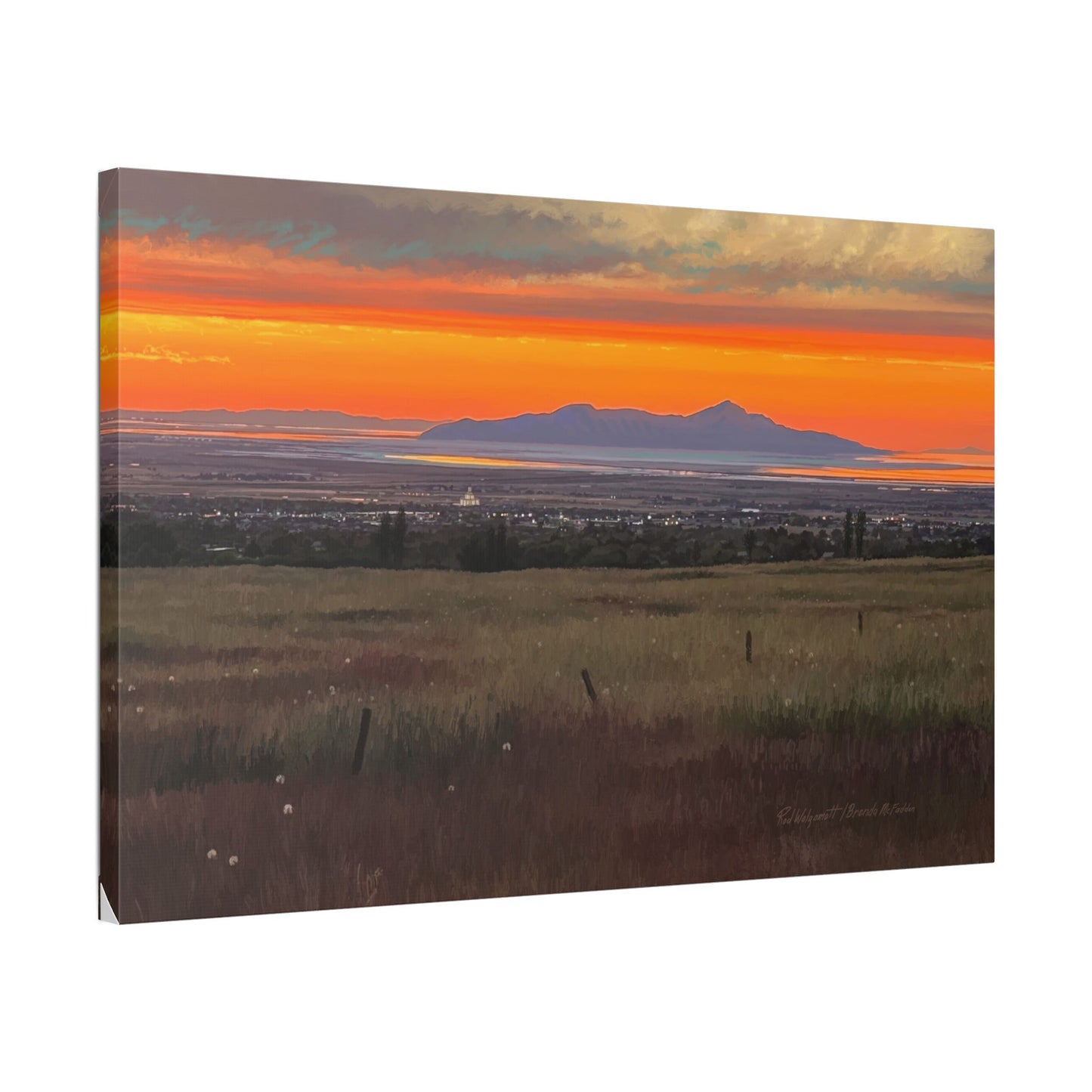 Classic Stretched Canvas, Stansbury Island Sunset, by Rod Walgamott