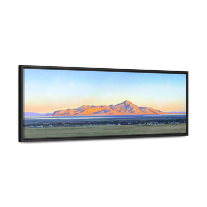 Framed Canvas Print, Stansbury Island Sunrise , by Rod Walgamott