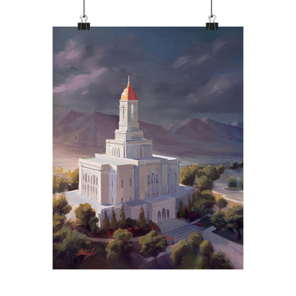 Premium Matte Paper Print, Deseret Peak Temple, After the Storm, by Chaz Walgamott