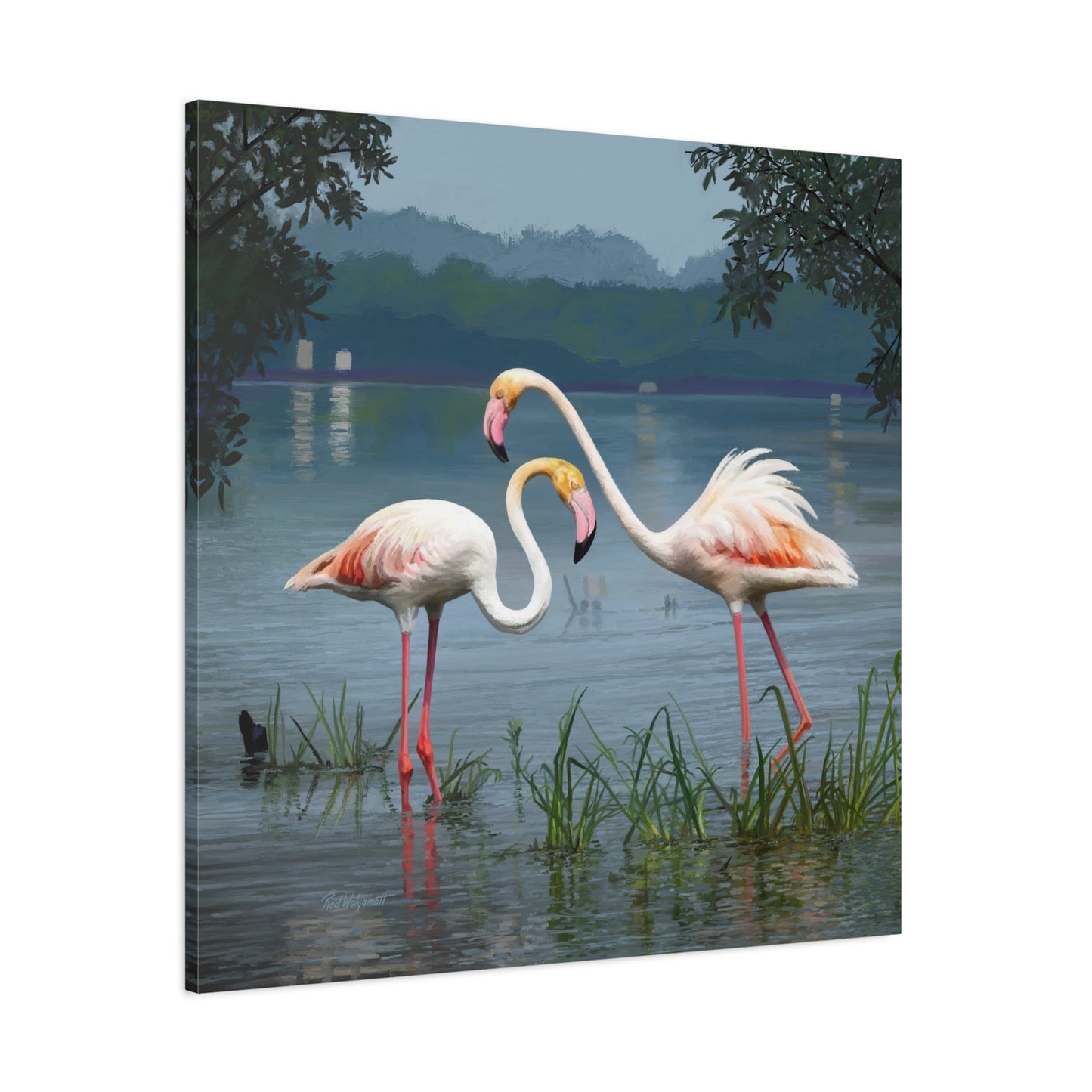 Canvas Gallery Wrap--Flamingo Dance, by Rod Walgamott