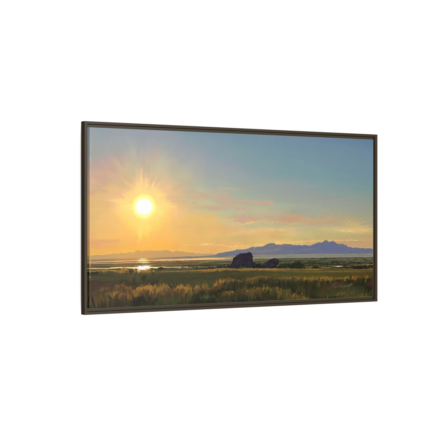 Framed Matte Canvas Print — Adobe Rock Sunset by Rod Walgamott