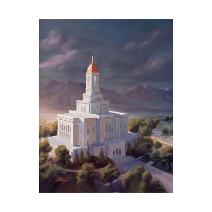 Premium Matte Paper Print, Deseret Peak Temple, After the Storm, by Chaz Walgamott