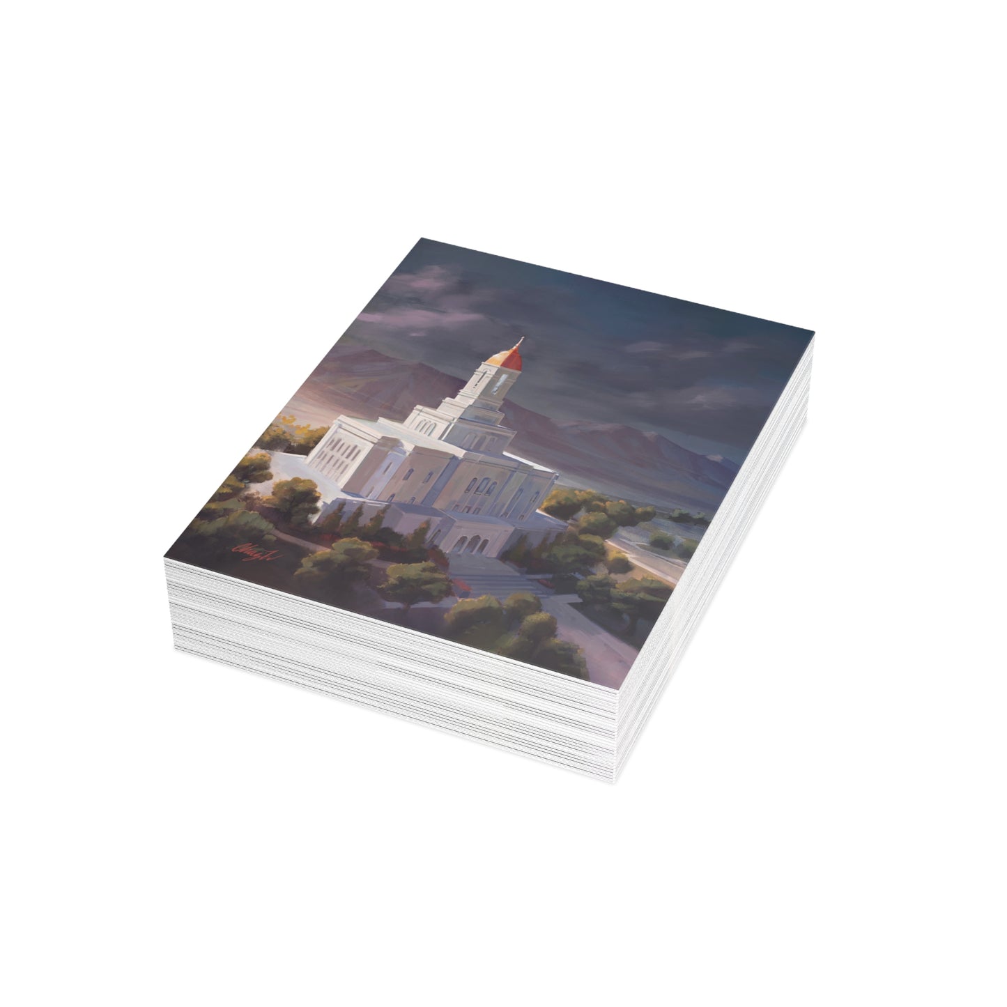 Temple Card Bundle (envelopes not included) Deseret Peak Temple-After the Storm