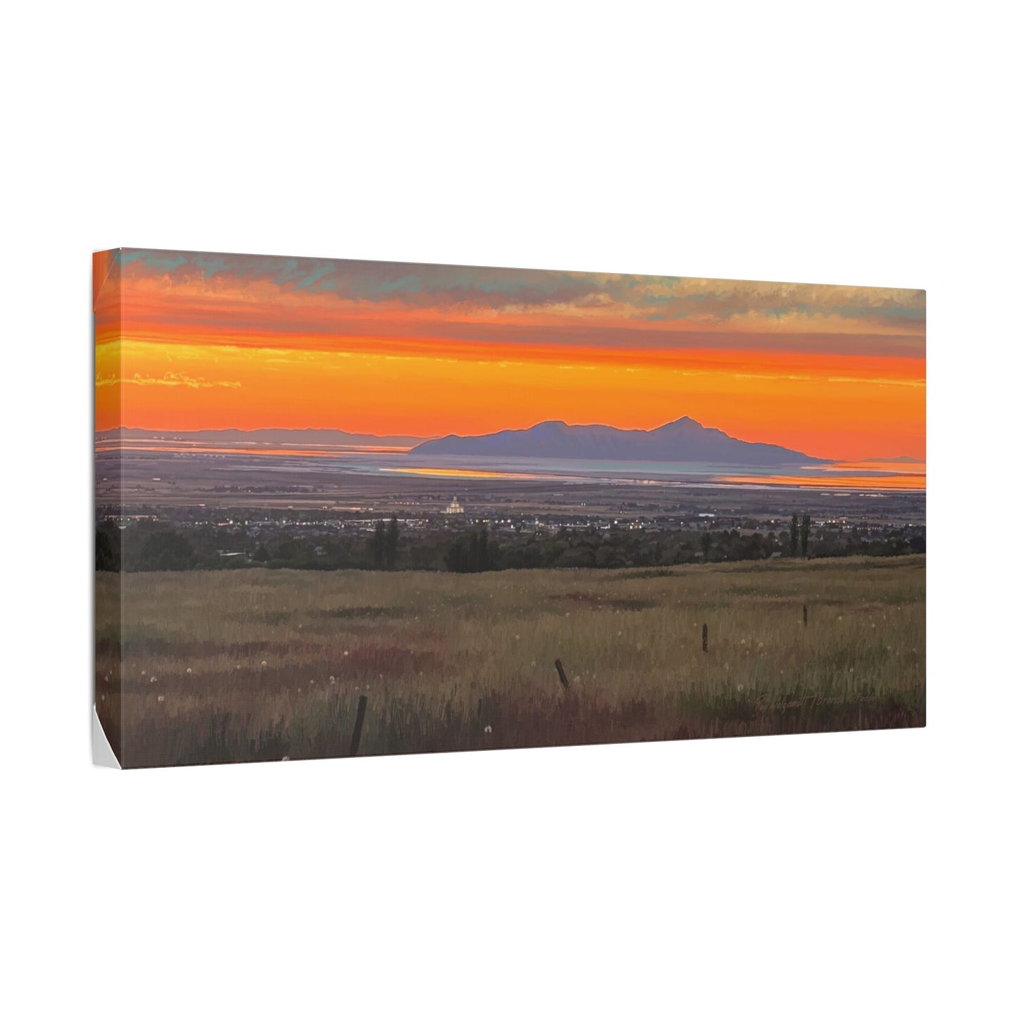 Classic Stretched Canvas, Stansbury Island Sunset, by Rod Walgamott