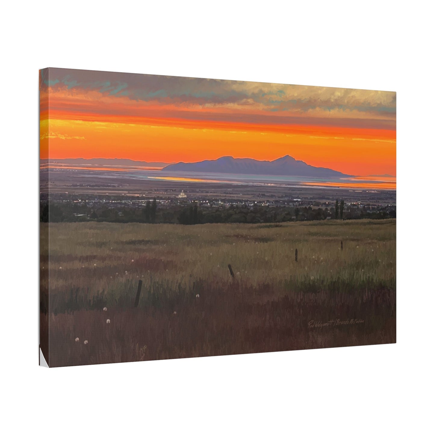 Classic Stretched Canvas, Stansbury Island Sunset, by Rod Walgamott