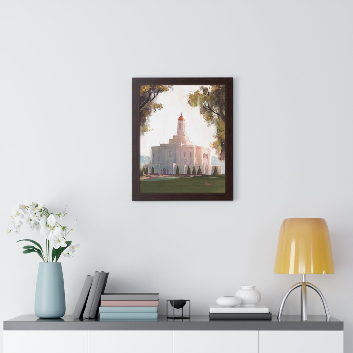 Framed Matte Print, Deseret Peak Temple--Golden, by Chaz Walgamott