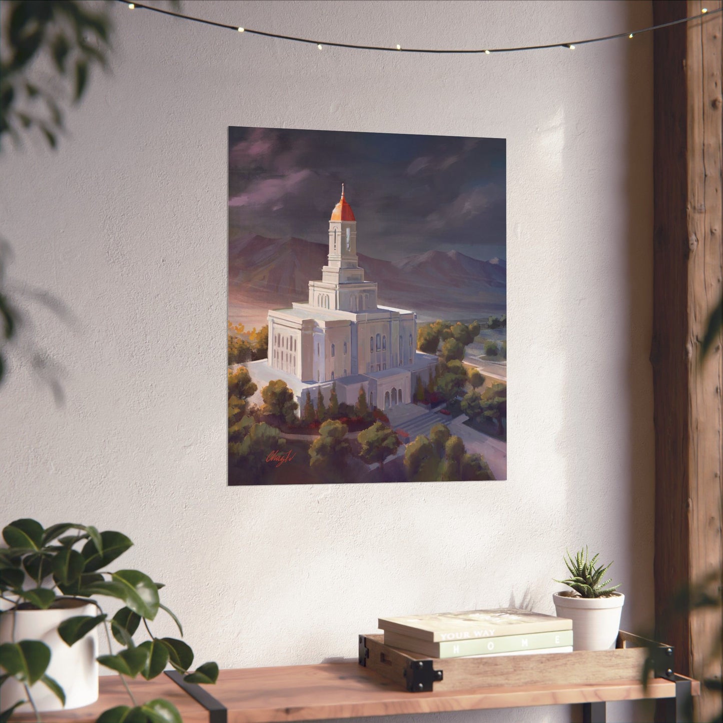 Premium Matte Paper Print, Deseret Peak Temple, After the Storm, by Chaz Walgamott