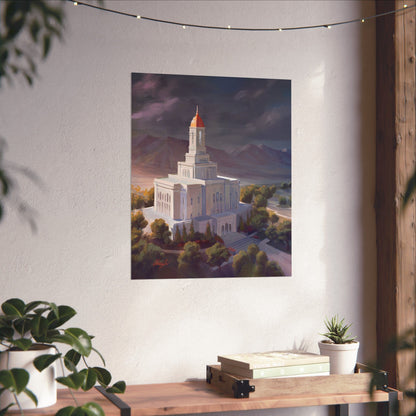 Premium Matte Paper Print, Deseret Peak Temple, After the Storm, by Chaz Walgamott