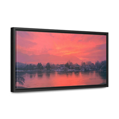 Canvas Wrap in Wood Frame, Frosty Sunrise on Stansbury Lake, by Rod Walgamott
