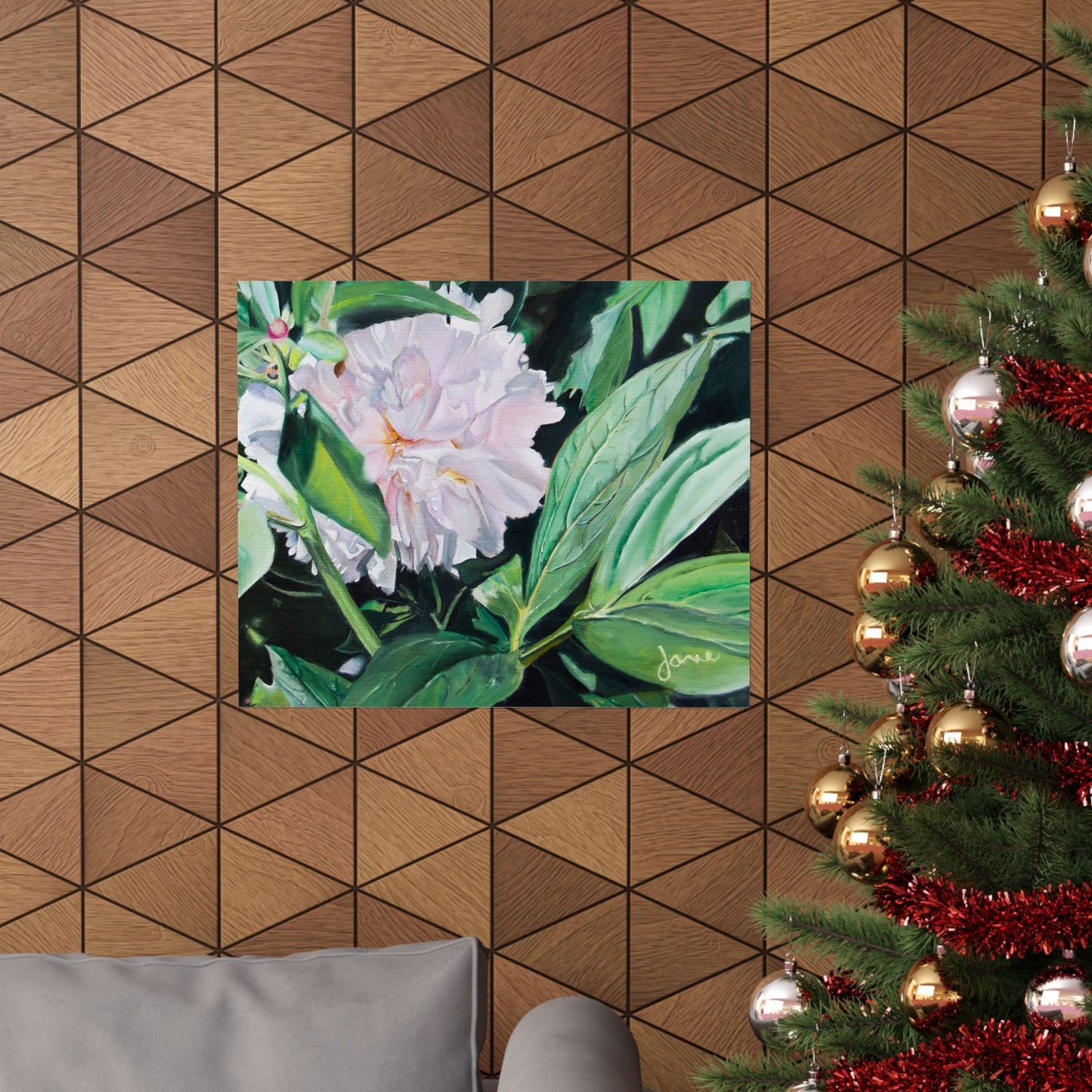 Shy Peone, by Jane Autry--Premium Matte Print