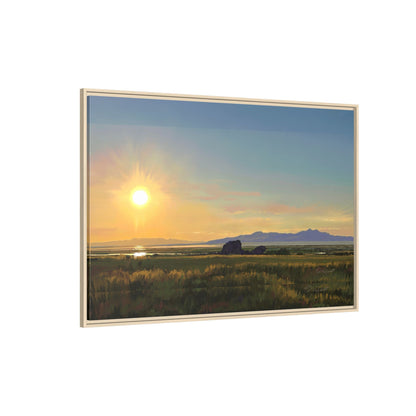 Framed Matte Canvas Print — Adobe Rock Sunset by Rod Walgamott