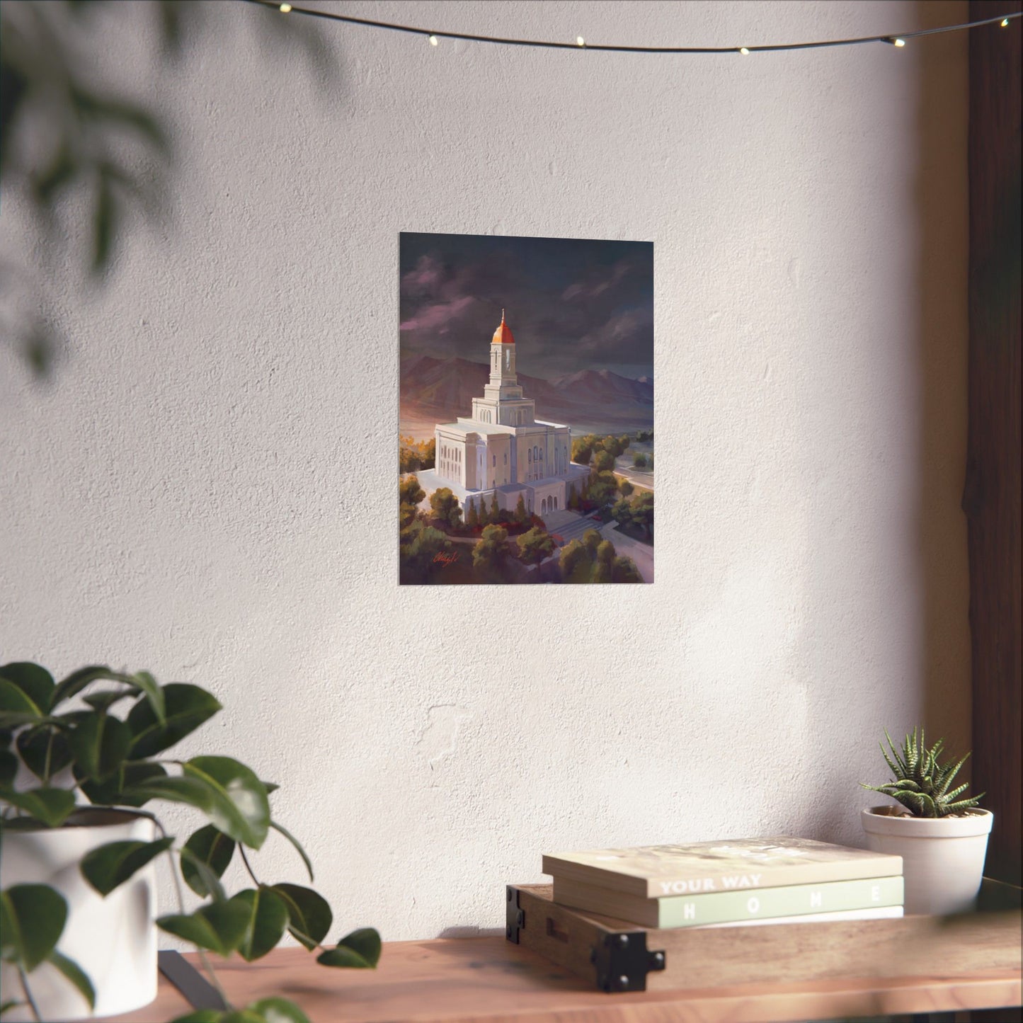 Premium Matte Paper Print, Deseret Peak Temple, After the Storm, by Chaz Walgamott