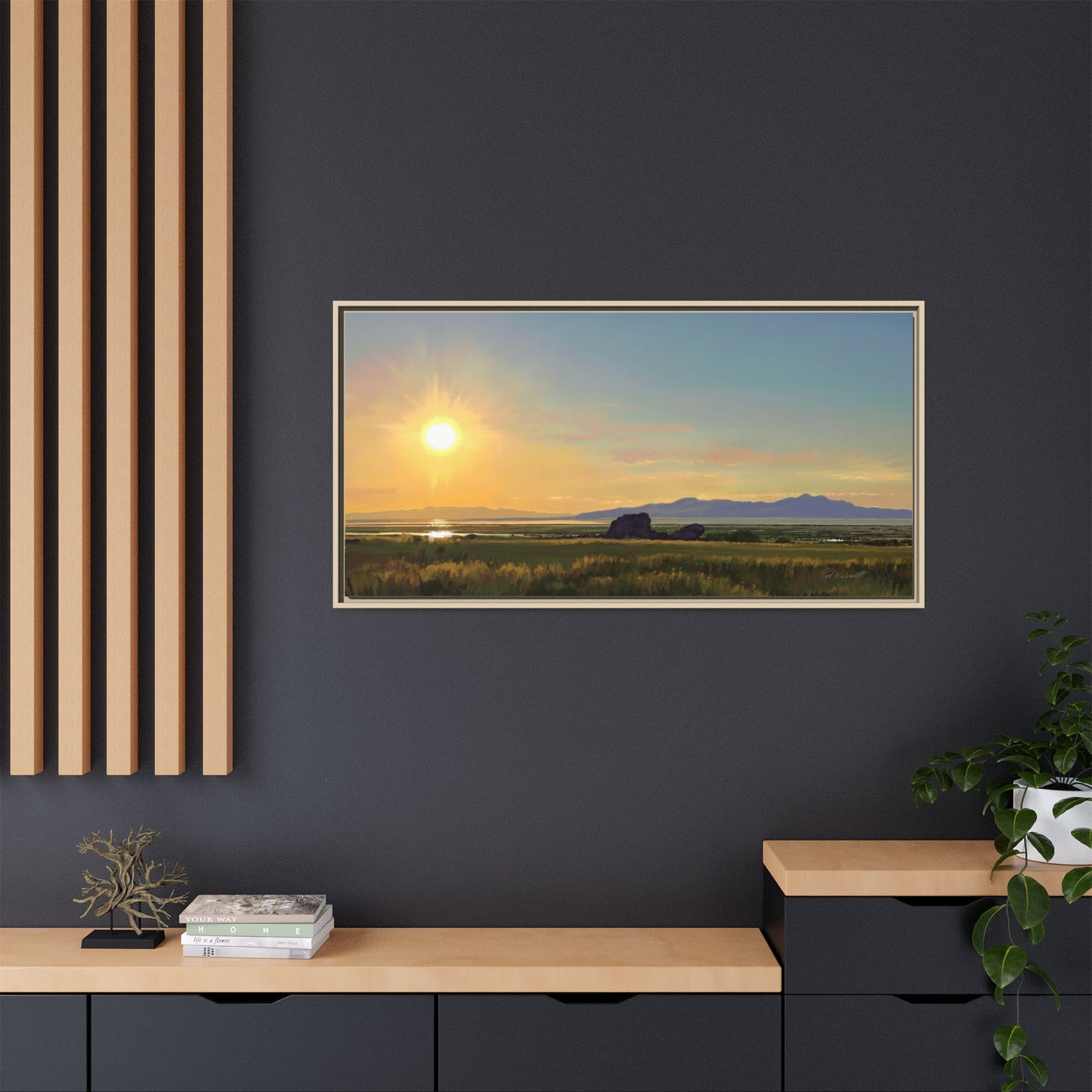 Framed Matte Canvas Print — Adobe Rock Sunset by Rod Walgamott