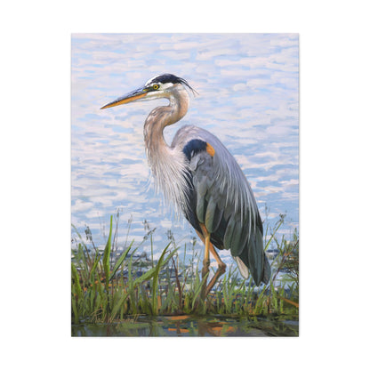 Gallery Wrap Canvas, Blue Heron at Stansbury Lake by Rod Walgamott