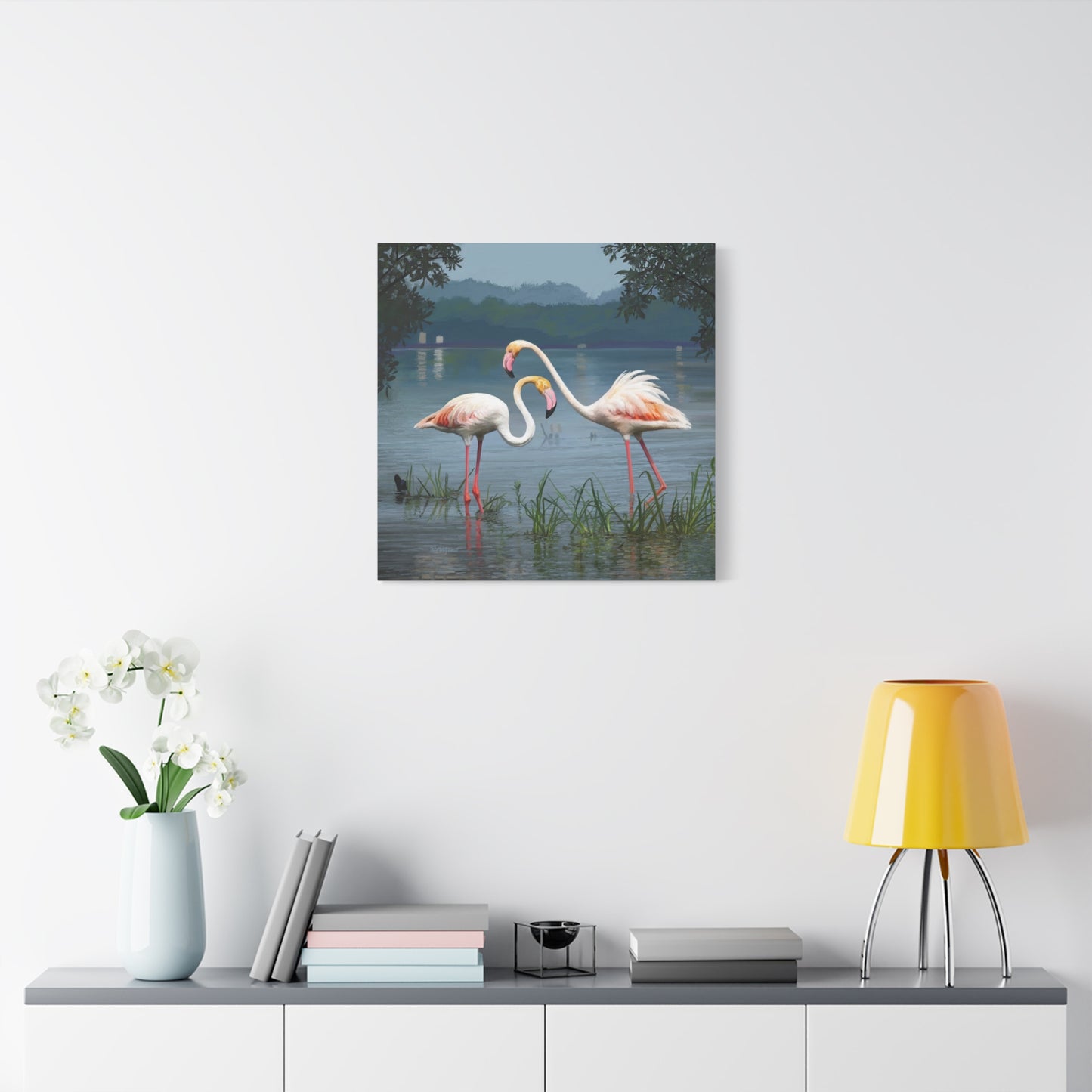 Canvas Gallery Wrap--Flamingo Dance, by Rod Walgamott