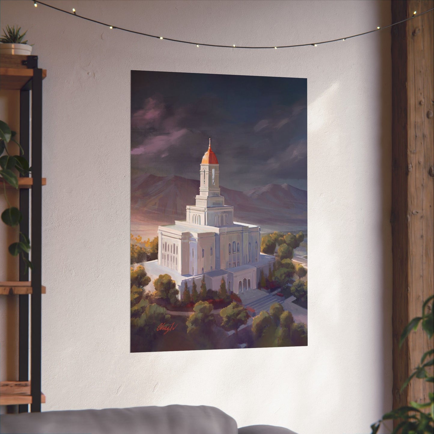 Premium Matte Paper Print, Deseret Peak Temple, After the Storm, by Chaz Walgamott