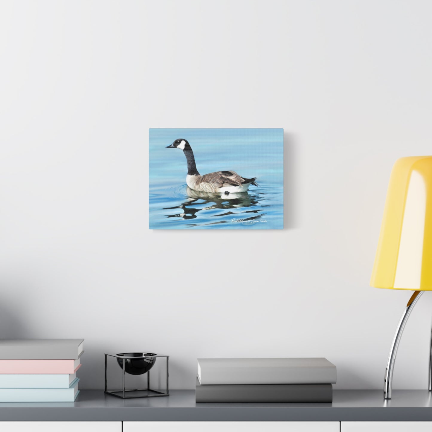 Canvas Gallery Wrap, Canada Goose on Stansbury Lake , by  Rod Walgamott