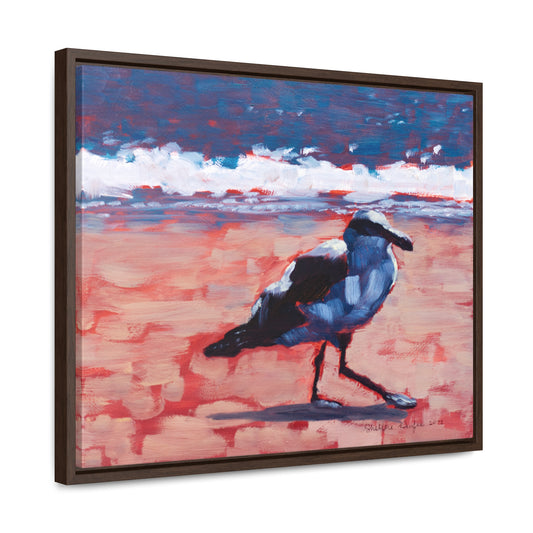 Stretched Canvas Print in Wood Frame, Seagull, by Shellece Durfee