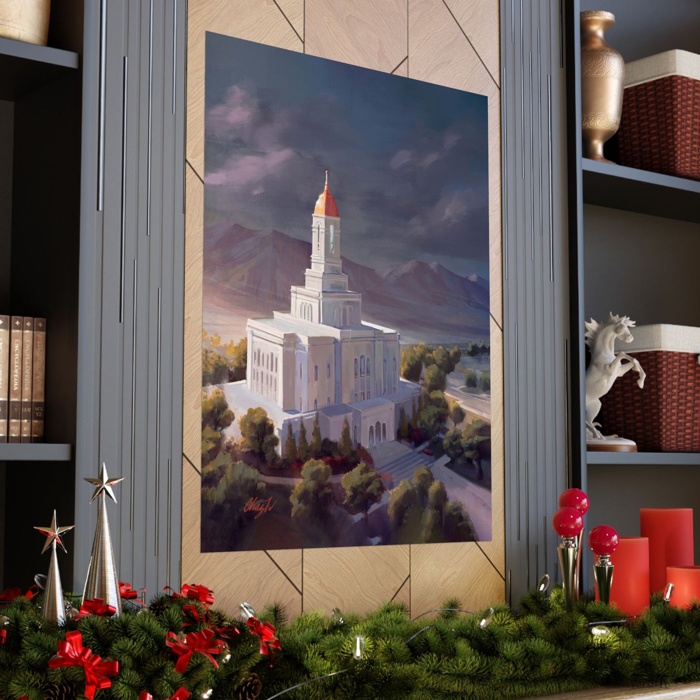 Premium Matte Paper Print, Deseret Peak Temple, After the Storm, by Chaz Walgamott