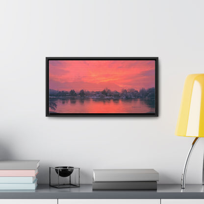 Canvas Wrap in Wood Frame, Frosty Sunrise on Stansbury Lake, by Rod Walgamott