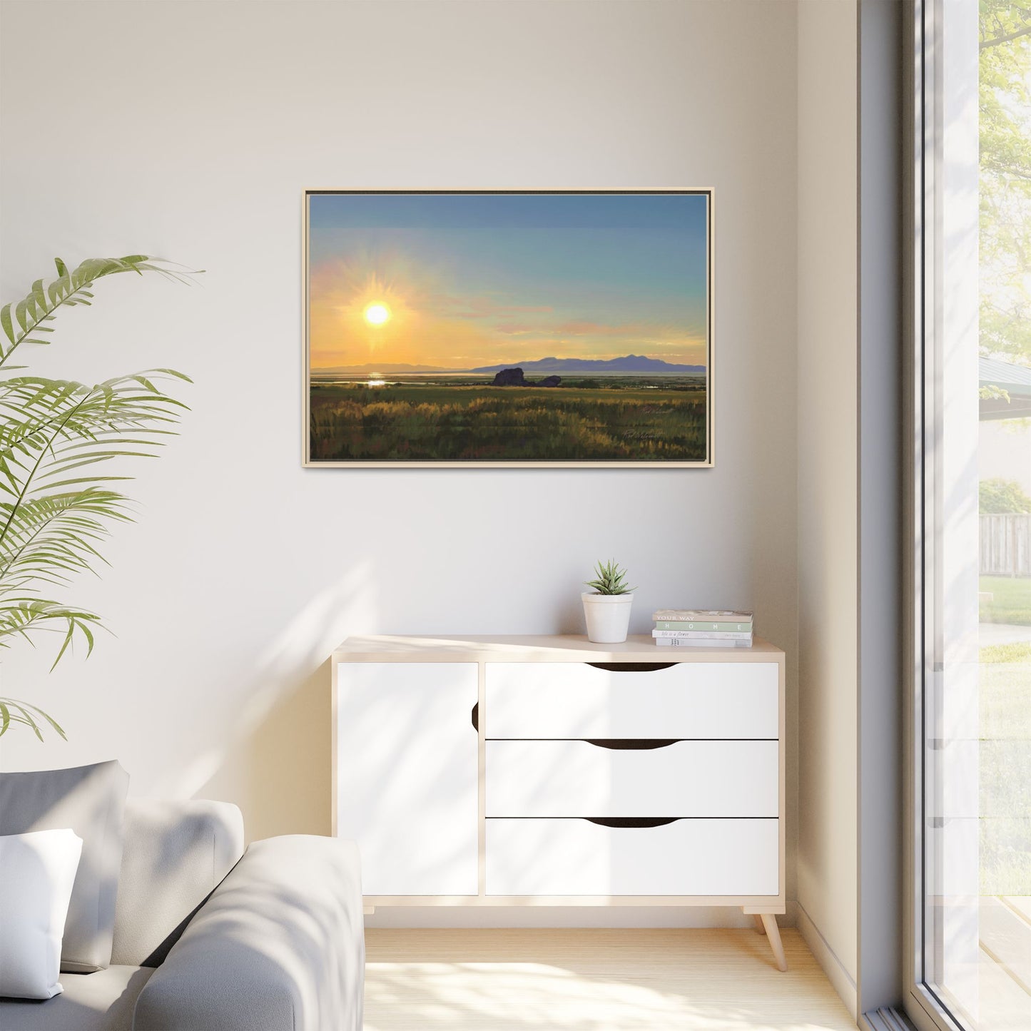 Framed Matte Canvas Print — Adobe Rock Sunset by Rod Walgamott