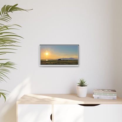 Framed Matte Canvas Print — Adobe Rock Sunset by Rod Walgamott
